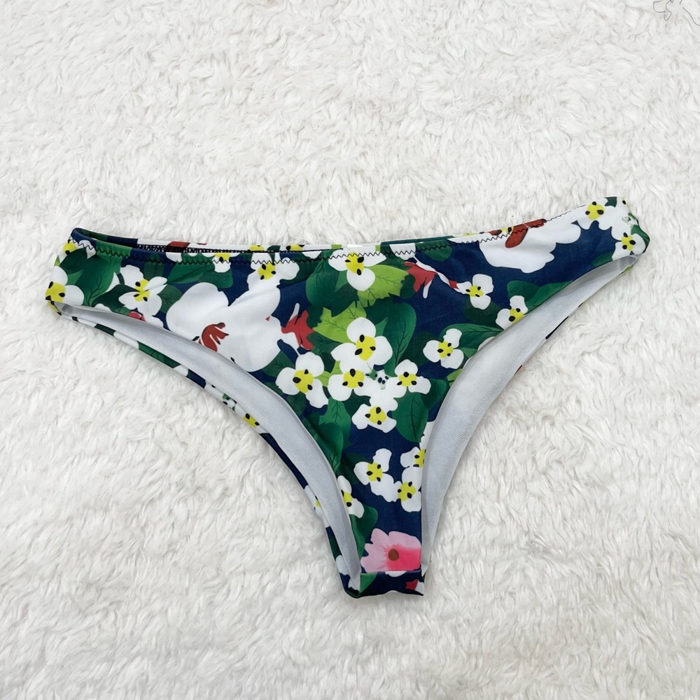 5 for $25! Floral Print High Cut Cheeky Bikini Bottoms Large